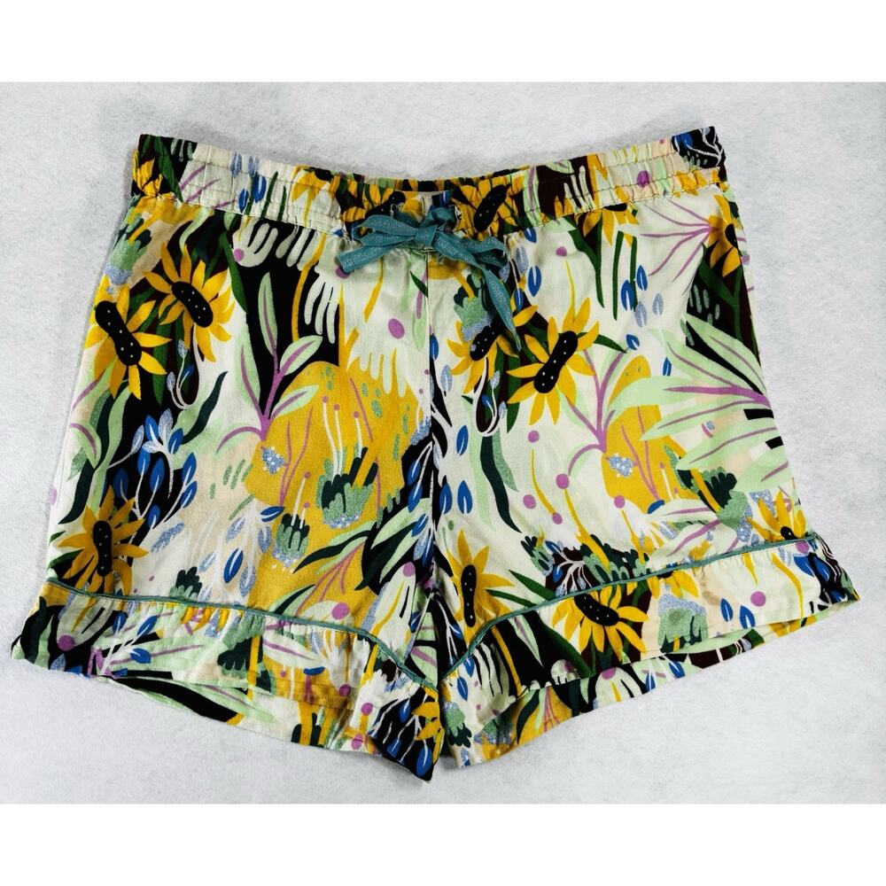 Anthropologie Marcos Navarro Floral Wildflower Cotton Modal Sz L Sleep Shorts